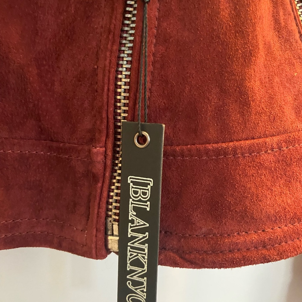 NWT Blank NYC Suede Moto jacket in Deep Red, size Small - Picture 4 of 8